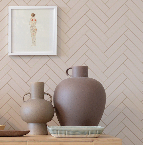 Majvillan Herringbone - Sandy Beige (Por Rollo)