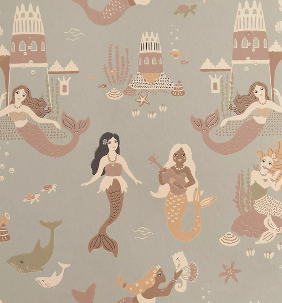 Majvillan Mermaid Reef- Ocean Blue (Por Rollo)