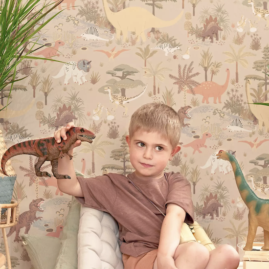 Majvillan Dinosaur Vibes - Sandy Beige  (Por Rollo)