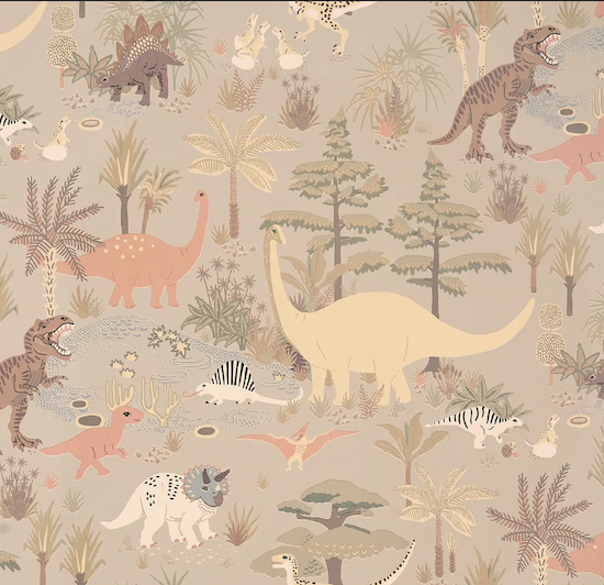 Majvillan Dinosaur Vibes - Soft Green  (Por Rollo)