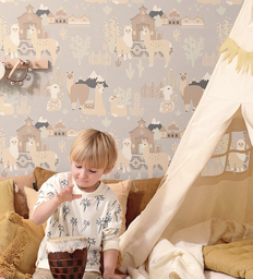 [PTM-14301] Majvillan Llama Village - Soft Grey (Por Rollo)