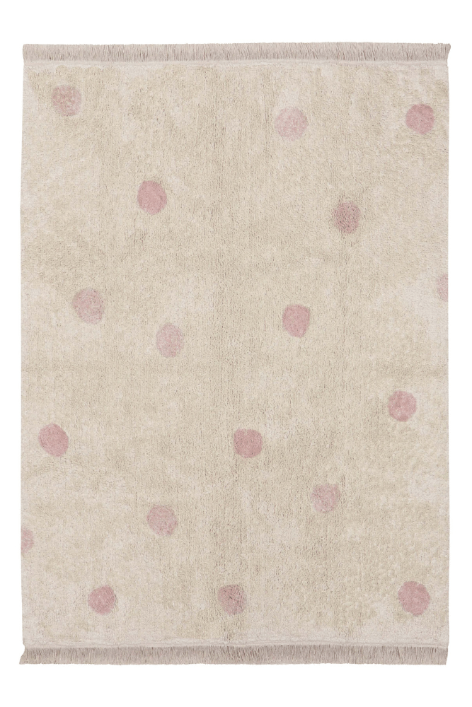 [P-1072] Alfombra Lavable Hippy Dots Vintage Nude